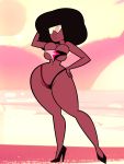 1girl afro ass beach big_breasts black_hair breasts cartoon_network garnet garnet_(steven_universe) grimphantom grimphantom_(artist) high_heel red_skin sexy solo steven_universe sunglasses wide_hips rating:Questionable score:45 user:zipp