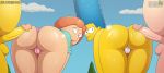 ass big_ass crossover dat_ass family_guy homer_simpson lois_griffin marge_simpson penis peter_griffin slappyfrog the_simpsons wet yellow_skin rating:Explicit score:106 user:dman112