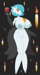 amber_eyes areolae breasts candle clothing female functionally_nude gardevoir glass large_breasts nintendo nipples pokemon pussy shiny shiny_gardevoir shiny_pokemon topless rating:Explicit score:19 user:Mynameishere