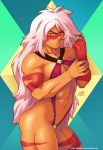 1girl 2015 abs alien biceps bikini breasts cartoon_network cleavage darkereve darwin_nunez deviantart female jasper jasper_(steven_universe) long_hair micro_bikini muscle orange_eyes orange_skin shiny shiny_skin sling_bikini solo solo_female steven_universe swimsuit toned white_hair rating:Questionable score:20 user:zipp