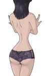 1girl ass backshot black_hair black_panties lingerie nico_robin one_piece panties render simple_background topless transparent_background underwear rating:Questionable score:7 user:Astroboy84