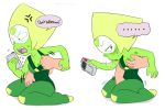 anonymous blush breasts cartoon_network kneel nipples peridot peridot_(steven_universe) rubbing steven_universe touching white_background rating:Questionable score:24 user:unknowmoney23