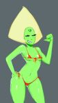 alien bikini blonde_hair breasts cartoon_network closed_eyes green_hair green_skin long_hair peridot peridot_(steven_universe) shiny shiny_skin smile steven_universe yellow-green_hair rating:Questionable score:13 user:zipp