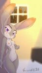 1girl 1girl 2016 anthro beckoning blush breasts city crombie disney furry high_res judy_hopps lagomorph looking_at_viewer mammal night nipples nude purple_eyes pussy rabbit seductive window zootopia rating:Explicit score:20 user:Furry_Love