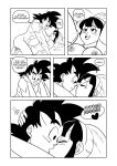 bride chichi comic dragon_ball dragon_ball_super dragon_ball_z funsexydragonball goku_+_chichi_wedding_night kissing monochrome nude son_goku rating:Explicit score:2 user:ShadowNanako