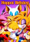 amy_rose archie_comics bbmbbf bunnie_rabbot fiona_fox happai_birthday miles_"tails"_prower mobius_unleashed palcomix rouge_the_bat sally_acorn sega sonic_(series) sonic_the_hedgehog_(series) rating:Questionable score:9 user:losttapes219