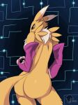  1girl anthro ass ass_focus ass_shake breasts dancing digimon digimon_tamers fox_girl furry furry_female gif looking_back loop nude rear_view renamon seductive skyversa tail 