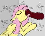 blush closed_eyes cutie_mark fellatio female_pegasus fluttershy fluttershy_(mlp) friendship_is_magic glory_hole horsecock licking my_little_pony oral pegasus penis pink_hair pony public_restroom sucking wings