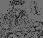  ansatsu_kyoushitsu assassination_classroom blush grey_background jd korosensei leaking_precum male/male nervous_sweat non-human size_comparison size_difference sketch teacher tentacle tentacles_around_arms tentacles_around_legs tentacles_everywhere undressing y/n 