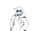 2010s 2018 2d 2d_(artwork) animated_skeleton blue_blush blue_breasts blush breasts clothed clothing digital_media_(artwork) ectobody ectobreasts hand_in_pocket hands_in_pockets hooded_jacket hoodie jacket looking_at_viewer male misake-san monster nervous partially_colored sans sans_(undertale) simple_background skeleton surprised sweat tumblr undead undertale undertale_(series) video_game_character video_games white_background