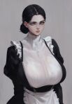 ai_generated attack_on_titan big_breasts black_hair civitai lara_tybur maid_uniform sagging_breasts self_upload stable_diffusion