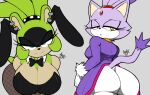 2023 2girls a1x1az afrosoricid anthro ass big_ass big_breasts black_body black_bow_tie black_clothing black_fur black_topwear blaze_the_cat blue_eyes bottomwear bow_tie breasts bunny_costume cleavage clothed clothing cosplay dat_ass dipstick_tail domestic_cat duo ear_piercing eyelashes fake_ears fake_rabbit_ears felid feline felis female female_only fishnet fishnet_legwear forehead_gem fur gloves green_body green_fur grey_background handwear high_res huge_breasts idw_publishing legwear looking_at_viewer looking_back mammal markings narrowed_eyes pants piercing purple_body purple_clothing purple_fur purple_topwear sega signature simple_background sonic_(series) sonic_the_hedgehog_(comics) sonic_the_hedgehog_(idw) sonic_the_hedgehog_(series) surge_the_tenrec tail tail_markings tan_body tan_fur tenrec thick_thighs topwear white_body white_bottomwear white_clothing white_fur white_gloves white_handwear white_pants wide_hips yellow_eyes