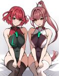 2girls alluring bed big_breasts bikini glimmer_(xenoblade) matrix16 milf mother_&_daughter nintendo on_bed ponytail pyra red_eyes red_hair short_hair xenoblade_(series) xenoblade_chronicles_2 xenoblade_chronicles_3 yellow_eyes