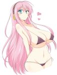  1girl aqua_eyes bad_id belly big_breasts bikini blush breasts erect_nipples female hair huge_breasts long_hair luka_megurine megurine_luka micro_bikini navel pink_hair side-tie_bikini simple_background solo string_bikini swimsuit underboob vocaloid wedge white_background 