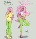  big_breasts bimbo bimbofication bimbophi blue_eyes bracelet breast_expansion earrings equestria_girls fluttershy fluttershy_(mlp) human humanized milf my_little_pony pink_hair ponytail purple_eyes sexy sexy_ass sexy_body sexy_breasts tattoo transformation 