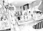  11girls 1girl 6+girls ass asymmetrical_hair back bathing bathroom big_breasts breasts comic female_pubic_hair hair_bun high_resolution long_hair medium_breasts medium_hair michiking multiple_girls nude ponytail pubic_hair side_ponytail tied_hair 