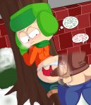 blackwhiplash dialog faceless_male hotdogging kyle_broflovski looking_at_viewer male_only panties pants_down public south_park stan_marsh transparent yaoi