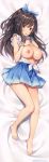 1girl 1girl 1girl 2018 bangs barefoot bed_sheet big_breasts blush bow bracelet breasts brown_eyes brown_hair dakimakura dress eyebrows_visible_through_hair feet floral_print full_body gradient hair_bow hair_ornament hands_on_own_chest hands_up high_resolution idolmaster jewelry large_filesize long_hair long_image looking_at_viewer lying nipples on_back open_mouth shiny shiny_hair shiny_skin short_dress sleeveless tall_image the_idolm@ster:_shiny_colors tied_hair toenails tsukioka_kogane very_high_resolution yuuki_hagure