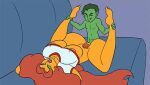 animated beast_boy bouncing_breasts dc dc_comics garfield_logan glassfish green_eyes huge_breasts koriand'r missionary no_sound orange_hair orange_skin size_difference starfire teen_titans thrusting thrusting_into_pussy webm