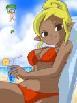 3u 3u_(artist) bikini link nintendo princess_zelda tetra the_legend_of_zelda the_wind_waker