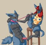  feet foot_lick foot_licking footjob furry licking lucario penis pokemon pokemon_furry zanthia 