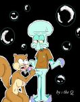  breasts fellatio furry sandy_cheeks scalie spongebob_squarepants squid squidward_tentacles squirrel the_quico 