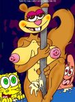 furry nev_(artist) patrick_star sandy_cheeks spongebob spongebob_squarepants stripper stripper_pole