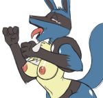 big_breasts biped black_fur blue_fur canid canine chest_spike cream_fur creatures_(company) dog_ears dog_tail fellatio_gesture fighting_type_pokemon game_freak gen_4_pokemon l1zardman lucario nintendo pokemon pokemon_(anime) pokemon_(creature) pokemon_(game) pokemon_(species) pokemon_diamond_pearl_&_platinum pokemon_dppt pokemon_heartgold_and_soulsilver pokemon_hgss porkyman sharp_teeth snout spikes steel_type_pokemon