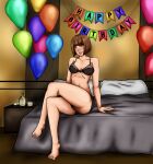 1girl anna_williams bandai_namco bedroom birthday black_bra black_lingerie black_panties black_underwear bra brown_hair brunette celebration deviantart female_only female_solo grin happy happy_birthday hentai-foundry kyunamaori lingerie marian_zapico namco namco_bandai panties smile solo_female solo_focus solo_human tekken tekken_(2010_film) tekken_1 tekken_2 tekken_3