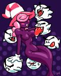  1girl blush boo breasts curvy ghost ghost_girl gloves hat ink_asylum large_breasts licking lowres mario_(series) mound_of_venus nintendo open_mouth outlaw_ink paper_mario paper_mario:_the_thousand_year_door pink_hair purple_hair purple_skin shadow_siren source_request super_mario_bros. tongue vivian_(paper_mario) 