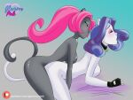  black_fur cat_girl catty_noir glamourpink monster_high pink_hair white_fur 