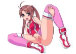 1girl amayu blush bottomless choujuushin_gravion gravion gusuku_luna luna_gusuku no_panties open_mouth pussy solo spread_legs spread_pussy thighhighs uncensored