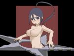  1girl @_@ breasts caryo midori_boushi nakatsukasa_tsubaki nude shuriken solo soul_eater tsubaki tsubaki_nakatsukasa weapon 