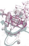 2girls animal_ears anus bdsm blush bondage bound branch_(artist) branch_(blackrabbits) cat_ears cat_tail choker closed_eyes final_fantasy final_fantasy_xi hair jewelry knife mithra monochrome multiple_girls necklace panties panty_pull pussy red_hair restrained sketch smirk spread_legs staff tail tears uncensored underwear