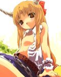 female flat_chest horns ibuki_suika kfc nipples open_clothes open_shirt shirt suika_ibuki touhou yuu_(kfc)