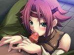 1girl :p aqua_eyes blush censored clothed_sex code_geass detached_sleeves fellatio headband kallen_stadtfeld ninoko oral penis pinky_out red_hair saliva short_hair solo_focus spiked_hair team-tanabe tongue tongue_out turtleneck