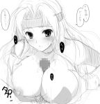  1girl breasts celes_chere censored final_fantasy final_fantasy_vi hetero hima monochrome nipples paizuri penis pov sketch solo_focus translated 