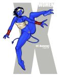 ass blue_skin bottomless exiles hairless_pussy marvel nocturne pussy rhaydar spread_legs tail x-men