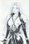 final_fantasy final_fantasy_vii genderswap monochrome sephiroth sephiroth_(female) sketch