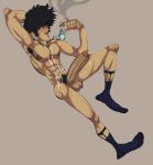  1boy completely_nude_male cowboy_bebop male male_nipples male_only muscular_male nude_cover nude_male penis socks socks_only spike_spiegel 