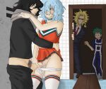  4boys aizawa_shouta all_grown_up caught_in_the_act clothed_sex dilf eraserhead_(my_hero_academia) izuku_midoriya male male_only mature_male midoriya_izuku my_hero_academia shouta_aizawa tomura_shigaraki yagi_toshinori 