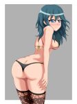 1girl ass bikini byleth_(fire_emblem) byleth_(fire_emblem)_(female) clothed_female female_focus female_only fire_emblem fire_emblem:_three_houses long_hair mature mature_female solo_female solo_focus string_bikini string_panties tagme teal_hair video_game_character video_game_franchise yuhi_tan