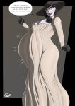 alcina_dimitrescu black_hair lady_dimitrescu nerdroid pregnant_belly pregnant_female resident_evil resident_evil_8:_village vampire white_skin yellow_eyes