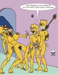 bart_simpson femdom handjob incest lisa_simpson maggie_simpson marge_simpson noose pearls the_fear the_simpsons tied_up yellow_skin