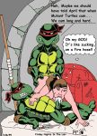  1girl 2boys april_o&#039;neil ass ass_grab breasts couch cum cum_drip cum_in_mouth cum_inside cum_on_penis doggy_position donatello erection fellatio from_behind internal_cumshot kthanid mirage_comics nude oral penis raphael sex spitroast teenage_mutant_ninja_turtles tmnt_(mirage_comics) vaginal 