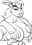  big_breasts breasts capcom genderswap lips lipstick milf monochrome muscle nipples rule_63 street_fighter thunder_hawk thunder_hawk_(cosplay) turk128 