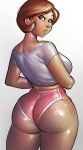 1girl 1girl ass big_ass big_ass big_breasts booty_shorts breasts bubble_ass bubble_butt cartoon_milf clothed_female curvy curvy_figure detailed disney elastigirl fat_ass fat_butt female_focus female_only helen_parr hot_pants hotpants large_ass large_butt looking_at_viewer looking_back mature mature_female milf oblivious panties ph pixar short_hair solo_female solo_focus superheroine tagme the_incredibles thick_ass thick_thighs white_background white_topwear wide_hips