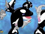  dolphin ecco_the_dolphin ecco_the_dolphin_(series) fellatio gangbang group_sex killer_whales orca orgy surfing_charizard vaginal 