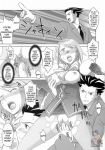 ace_attorney comic franziska_von_karma maya_fey mia_fey monochrome phoenix_wright