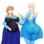 anna_(frozen) ass disney elsa_(frozen) frozen_(movie) huge_ass huge_breasts mr-jolted pregnant transparent_background